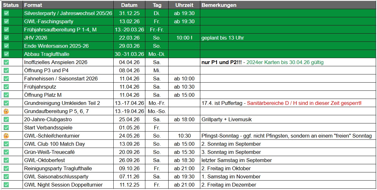 GWL Termineübersicht 2026 Stand 01.04